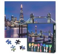 1000 Piece Puzzles for Adults, London Tower Bridge Jigsaw Puzzle, UK City Skyline at Sunset Puzzles 1000 Piece, Challenging Game Home Decor Birthday Party Gift Toy for Adults, 20x27inch