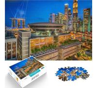 1000 Piece Puzzles for Adults Singapore Travel City Asia Made of wood,for and 14 years and over educational challenge Birthday gift。size:50x75cm/14.96x20.47inch