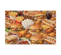 1000 Piece Puzzles for Adults, Super Delicious Tacos Food Burger & Fries Puzzle for Adults, Challenge Art Clearance Jigsaw Puzzles, for Gifts Birthday Party Game Family, 30x20 Inch Dust Free