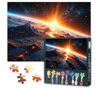 1000 Piece Puzzles for Adults, Volcanic Alien World's Horizon Jigsaw Puzzles, Space Exploration and Cosmic Landscapes Challenging Jigsaw Puzzles for Adults, 19.5 x 27.5 Inch