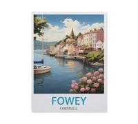 1000 Piece Puzzles，Fowey Cornwall，for Children and Adults, Assembly Puzzle, Fun Game（38x26cm）-HC55