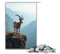 1000 Piece Puzzles Goat on The Cliff Jigsaw Puzzles for Adults Wooden Jigsaw Family Games 1000 PCS(75x50cm)