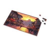 1000 Piece Puzzles Golden Sunset In The Historic Street With Dome-Capped Buildings Picture Puzzle Jigsaw Puzzles 500 Pieces Easter Gifts For Teens(1000PCS)