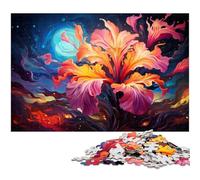 1000 Piece Puzzles Imagine Colorful Psychedelic Flowers Jigsaw Puzzle For Kids Wooden Jigsaw Educational Games For Adults 1000 PCS(75x50cm)