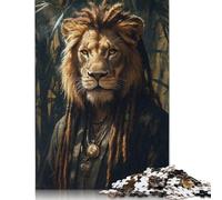 1000 Piece Puzzles Lion Rasta Jamaica Style Jigsaw Puzzles Game Toys for Adults Family Puzzles Gift Puzzles Adults Challenging 1000pcs (75x50cm)