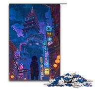 1000 Piece Puzzles Lost in A Neon World Jigsaw for Adults Wood Family Game 75x50cm
