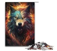 1000 Piece Puzzles Nebula Wolf's Colorful PsychedelicJigsaw for Adults Kids Paper Puzzles Educational Stress Relief Toy Puzzle 1000PCS(38x26cm)
