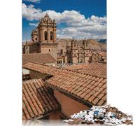 1000 Piece Puzzles Over The Rooftops of Cusco Style Jigsaw Puzzles Game Toys for Adults Family Puzzles Gift Puzzles Adults Challenging (38x26cm)