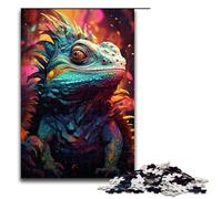 1000 Piece Puzzles Painting Color Chameleon Jigsaw Puzzles for Adults Wooden Jigsaw Family Games 1000PCS(75x50cm)