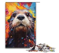 1000 Piece Puzzles Painting Colorful Sea Otter Jigsaw Puzzles for Adults Wood Jigsaw Family Game 1000 PCS(38x26cm)
