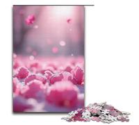 1000 Piece Puzzles Pink And White Petals Falling Like Snow Jigsaw Puzzles for Adults Wood Jigsaw Family Game 1000 PCS(38x26cm)