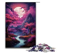 1000 Piece Puzzles Pink Forest Jigsaw Puzzles for Adults Wooden Jigsaw Family Games 1000 PCS(75x50cm)