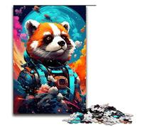1000 Piece Puzzles Robot Red Panda by of Thick Coloured Jigsaw for Adults Wood Family Game 75x50cm
