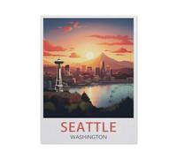 1000 Piece Puzzles，Seattle Washington，for Children and Adults, Assembly Puzzle, Fun Game（38x26cm）-V83