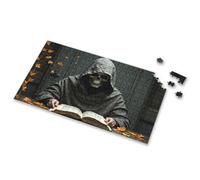 1000 Piece Puzzles Skull In Cloak Studies Ancient Manuscript Amidst Falling Leaves Picture Puzzle Toddlers Toys Puzzles For Adults(300PCS)