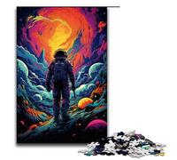 1000 Piece Puzzles Space Color Astronaut for Adults Wooden Jigsaw Family Games 75x50cm