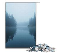 1000 Piece Puzzles The Lake in The Fog Looks Like A Fairyland Jigsaw Puzzles for Adults Wooden Jigsaw Family Games 1000 PCS(38x26cm)