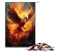 1000 Piece Puzzles The Phoenix with Fire Jigsaw for Adults Wood Family Game 75x50cm
