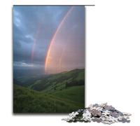 1000 Piece Puzzles The Rainbow Spans The Entire Valley after The Rain Jigsaw Puzzles for Adults Wooden Jigsaw Family Games 1000 PCS(38x26cm)