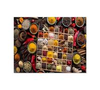 1000 Piece Puzzles，Wooden box with various spices and herbs，for Children and Adults, Assembly Puzzle, Fun Game（50x70cm）-Q75