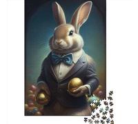 1000 Piece Rabbit Suit Animal Jigsaw Puzzlesfor Adults Wooden Puzzle Jigsaws for Adults For Family Fun & Game Night 1000pcs (38x26cm)
