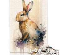 1000 Piece Rabbit Watercolor Design Jigsaw Puzzlesfor Adults Puzzle Jigsaws for Adults Unique Home Decor And Gifts 1000pcs (75x50cm)