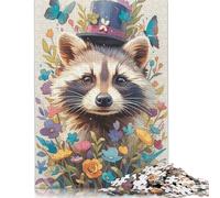 1000 Piece Raccoon Blossom Puzzles for Adults & Wooden Puzzles Educational Puzzle Family Game 1000pcs (75x50cm)