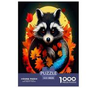 1000 Piece Raccoon Game Puzzle for Adults Gifts Fun Challenging Home Decoration Brainteasing Cute Animal Jigsaw Puzzle for Women Men Adult 38x26cm/1000pcs