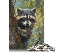 1000 Piece Raccoon in Tree Jigsaw Puzzlesfor Adults Wooden Puzzle Jigsaws for Adults For Family Fun & Game Night 1000pcs (75x50cm)