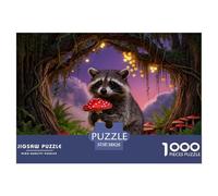 1000 Piece Raccoon Jigsaw Puzzle for Adults - Family-Friendly Brain Game, Big Tree Vines Jigsaws, Decoration Gifts 38x26cm/1000pcs