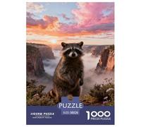 1000 Piece Raccoon Jigsaw Puzzle for Adults & Kids - Family Fun, Educational Games, Morning Canyon Puzzles, Decoration Gifts 38x26cm/1000pcs