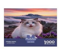 1000 Piece Ragdoll Cat Jigsaw Puzzle for Adults - A Mindful Challenge, Family Game, Cloud Sea Puzzle, Decoration Unique Gift 70x50cm/1000pcs