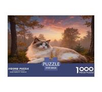 1000 Piece Ragdoll Cat Jigsaw Puzzle for Adults - A Mindful Challenge, Family Game, Forest Puzzle, Decoration Unique Gift 38x26cm/1000pcs