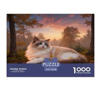 1000 Piece Ragdoll Cat Jigsaw Puzzle for Adults - A Mindful Challenge, Family Game, Forest Puzzle, Decoration Unique Gift 52x38cm/1000pcs