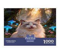 1000 Piece Ragdoll Cat Jigsaw Puzzle for Adults - A Mindful Challenge, Family Game, Mysterious Forest Puzzle, Decoration Unique Gift 70x50cm/1000pcs