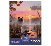 1000 Piece Ragdoll Cat Jigsaw Puzzle for Adults - Family Game Night & Educational Fun, Maple Leaf Swamp Puzzles, Home Decoration Birthday Gifts 70x50cm/1000pcs