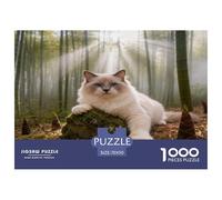 1000 Piece Ragdoll Cat Jigsaw Puzzle for Adults Kids - Challenging Brain Teaser, Bamboo Forest Jigsaws, Decoration Gifts 70x50cm/1000pcs