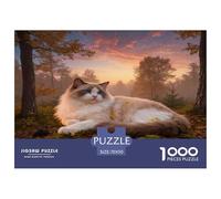 1000 Piece Ragdoll Cat Jigsaw Puzzle for Adults Kids - Challenging Brain Teaser, Forest Jigsaws, Decoration Gifts 70x50cm/1000pcs