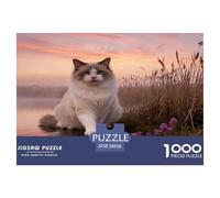 1000 Piece Ragdoll Cat Jigsaw Puzzle for Adults Kids - Challenging Brain Teaser, Wetland Jigsaws, Decoration Unique Gift 38x26cm/1000pcs