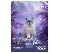 1000 Piece Ragdoll Cat Jigsaw Puzzle for Adults Kids - Family Game Night & Educational Fun, Ferns Puzzles, Home Decoration Unique Gift 70x50cm/1000pcs