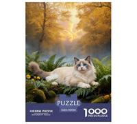 1000 Piece Ragdoll Cat Jigsaw Puzzle for Adults Kids - Family Game Night & Educational Fun, Forest Stream Puzzles, Home Decoration Birthday Gifts 70x50cm/1000pcs