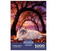 1000 Piece Ragdoll Cat Jigsaw Puzzles for Adults - Family-Friendly Brain Teaser, Maple Leaves Jigsaws, Home Decoration Unique Gift 70x50cm/1000pcs