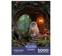 1000 Piece Ragdoll Cat Jigsaw Puzzles for Adults - Family Fun, Family Game, Treehouse Jigsaws, Home Decoration Unique Gift 52x38cm/1000pcs