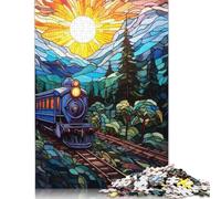 1000 Piece Railway Art Train Journey Puzzles For Adults Paper Puzzles Brain Teaser Puzzles For Children 38x26cm/1000pcs