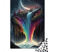 1000 Piece Rainbow Waterfall Jigsaw Puzzle for Adult Teenagers Wooden Puzzle Christmas Eve Gifts 1000pcs (75x50cm)