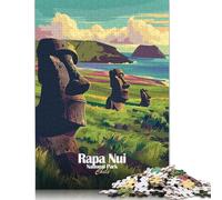 1000 Piece Rapa Nui National Park Chile Poster Puzzles for Adults & Wooden Puzzles Educational Puzzle Family Game 1000pcs (75x50cm)
