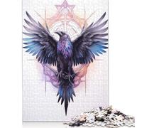 1000 Piece Raven Geometry Jigsaw Puzzle for Adult Teenagers Wooden Puzzle Jigsaws for Adults Puzzles for Adults Teens 1000pcs (75x50cm)