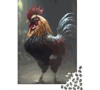 1000 Piece Rectangular Jigsaw Puzzles for Adults Chicken Rooster Creative Jigsaw Challenge Toy Puzzles for Adults 1000pcs (38x26cm)