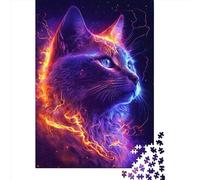 1000 Piece Rectangular Jigsaw Puzzles for Adults Colorful Neon Cat Creative Jigsaw Challenge Toy Puzzles for Adults 1000pcs (75x50cm)