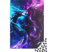 1000 Piece Rectangular Jigsaw Puzzles for Adults Cosmic Dragon Battle Creative Jigsaw Challenge Toy Puzzles for Adults 1000pcs (38x26cm)
